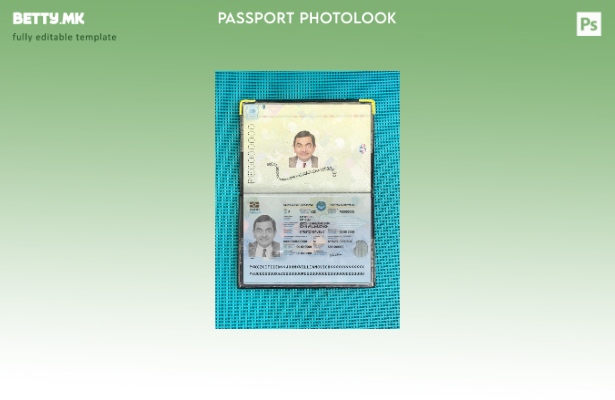 Модерен стил Киргистански пасош прикачен шаблон за фото изглед